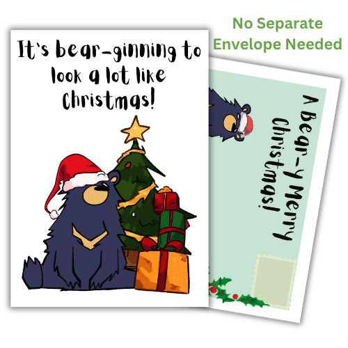 Cute Christmas Card - It's Bear-ginning to Look a Lot Like Christmas