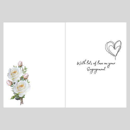 Inside of the Bare Cards Engagement cards with floral design and text on a white background