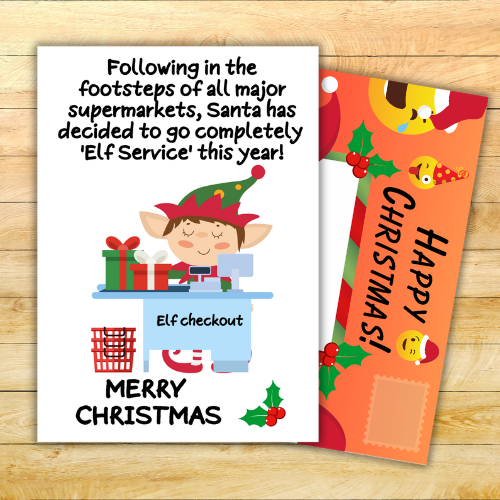 Elf Checkout Christmas Joke Card 