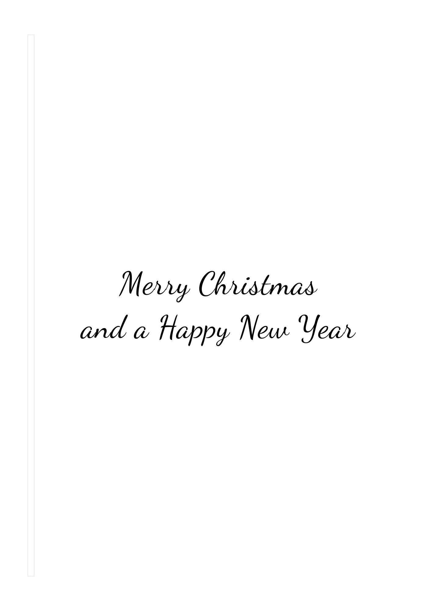 Text 'Merry Christmas and a Happy New Year' on a white background