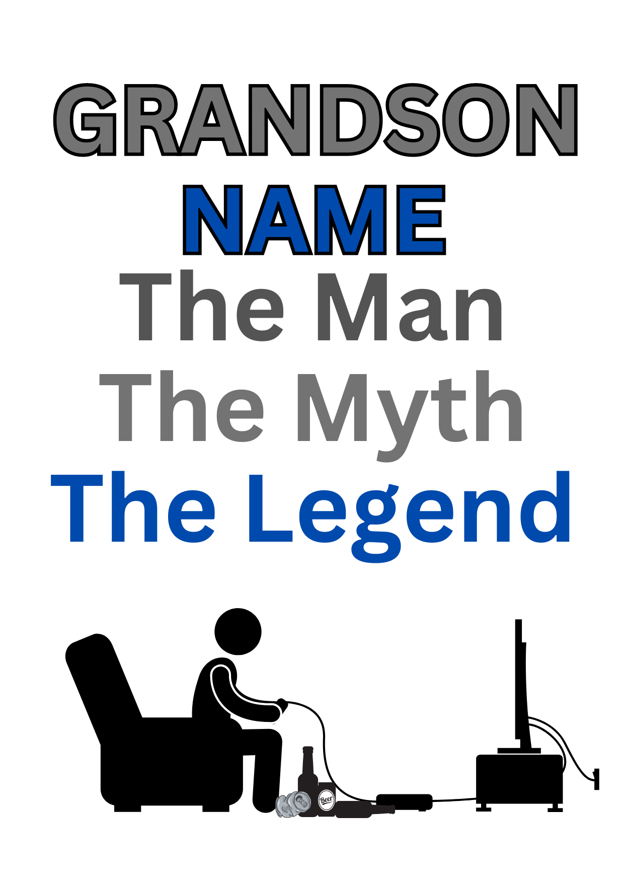 Personalised Funny Birthday Card for your Gaming Grandson