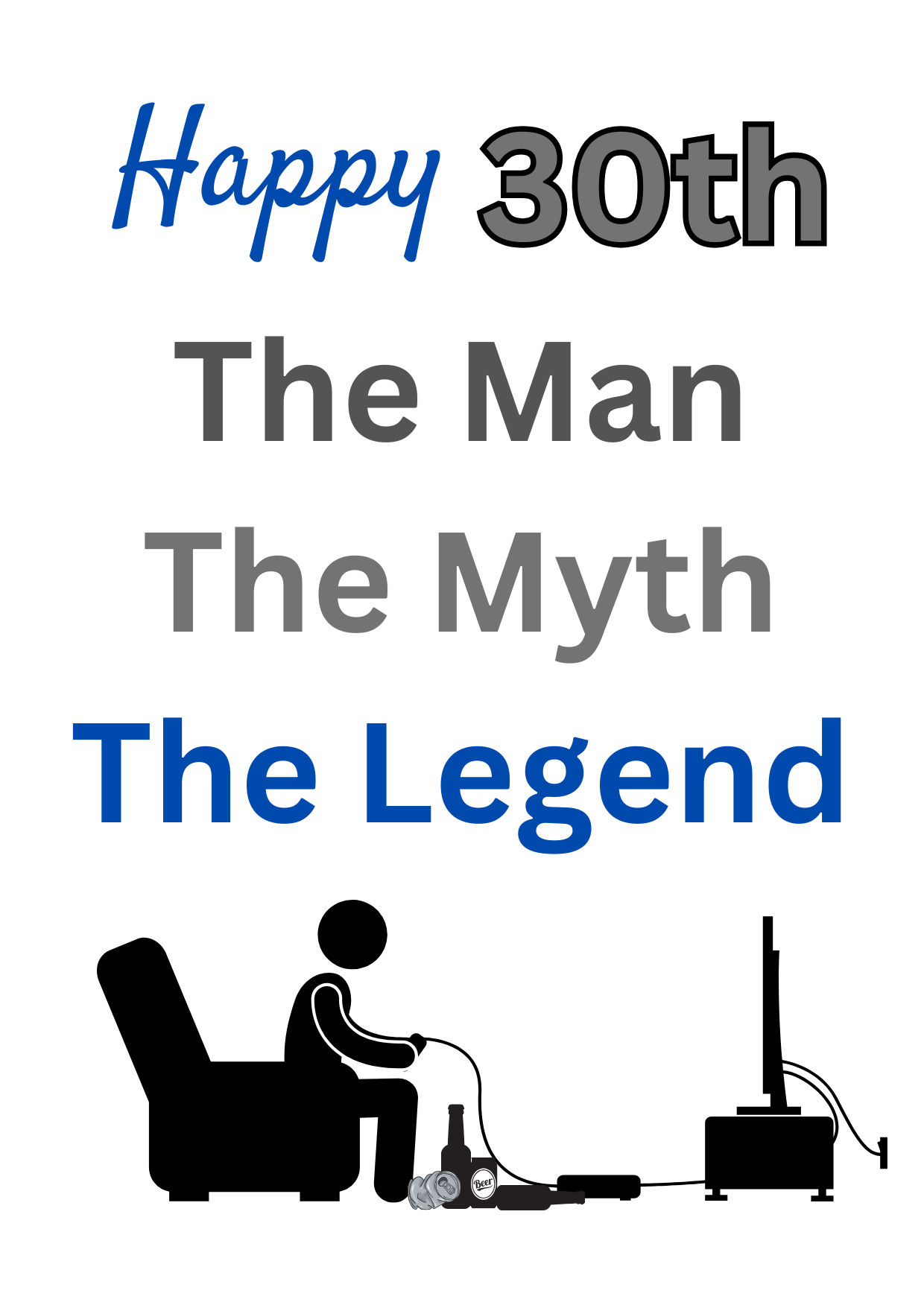 Happy 30th Gamer Birthday Card for him
