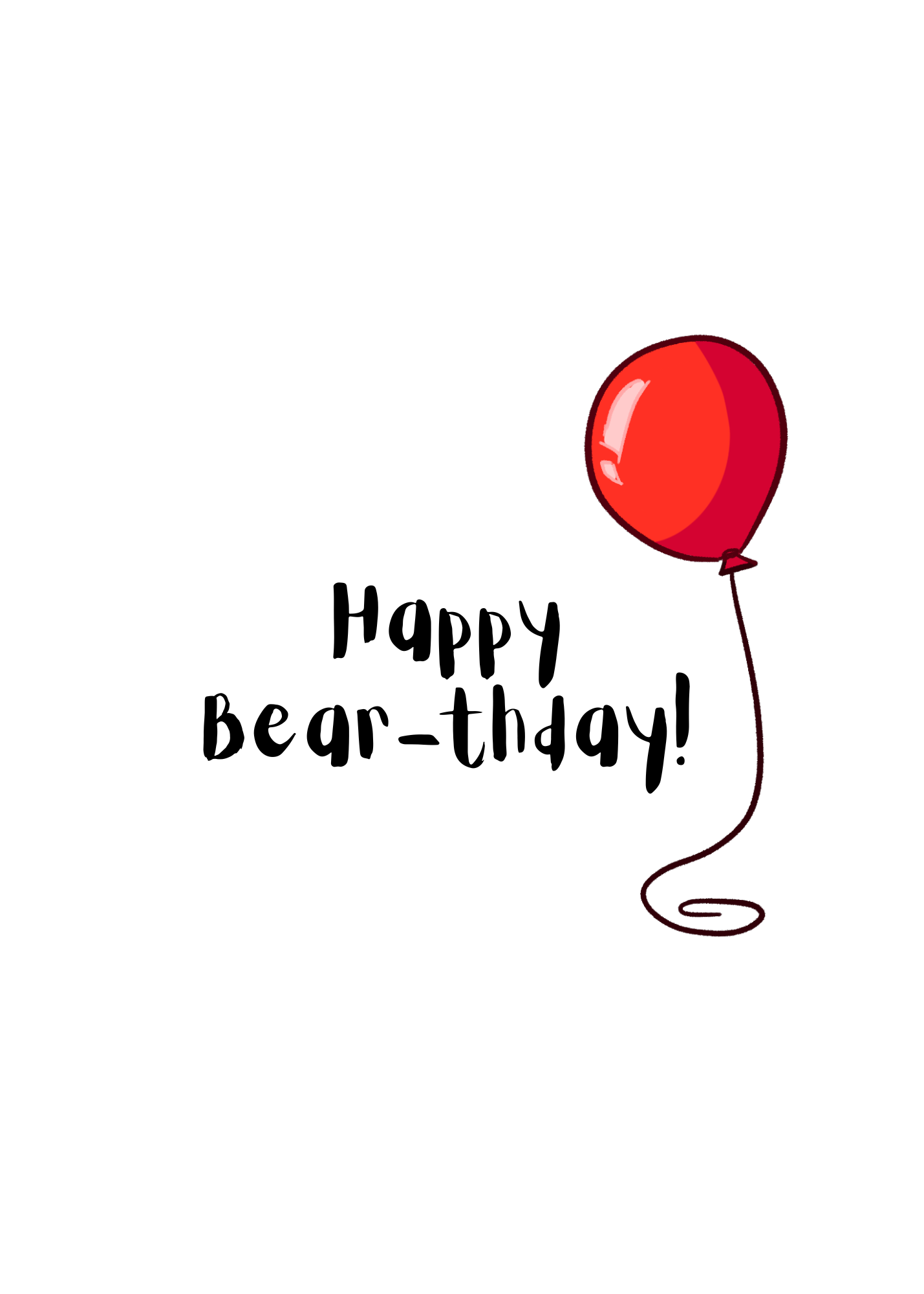 Funny 40th Birthday Card with Moon Bear Design and Bear Jokes