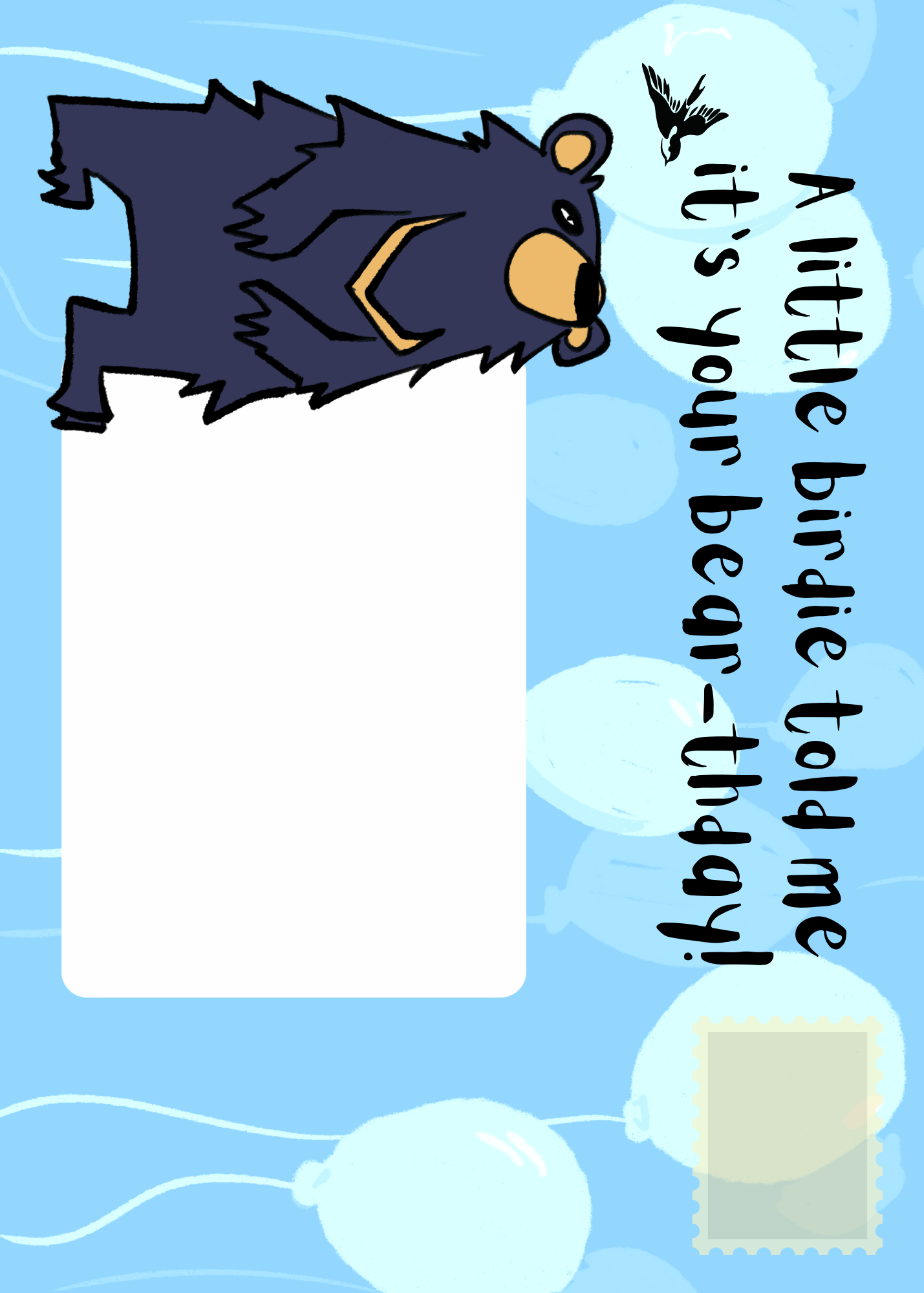 Funny 40th Birthday Card with Moon Bear Design and Bear Jokes