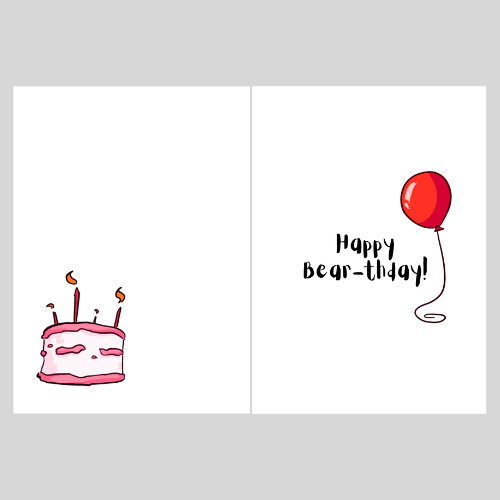 Funny 40th Birthday Card with Moon Bear Design and Bear Jokes