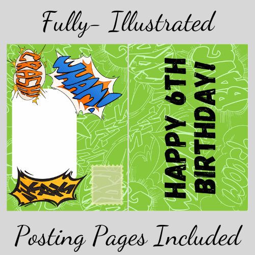 Little Heroes Happy 6th Birthday Card Dragon Lighting Cake