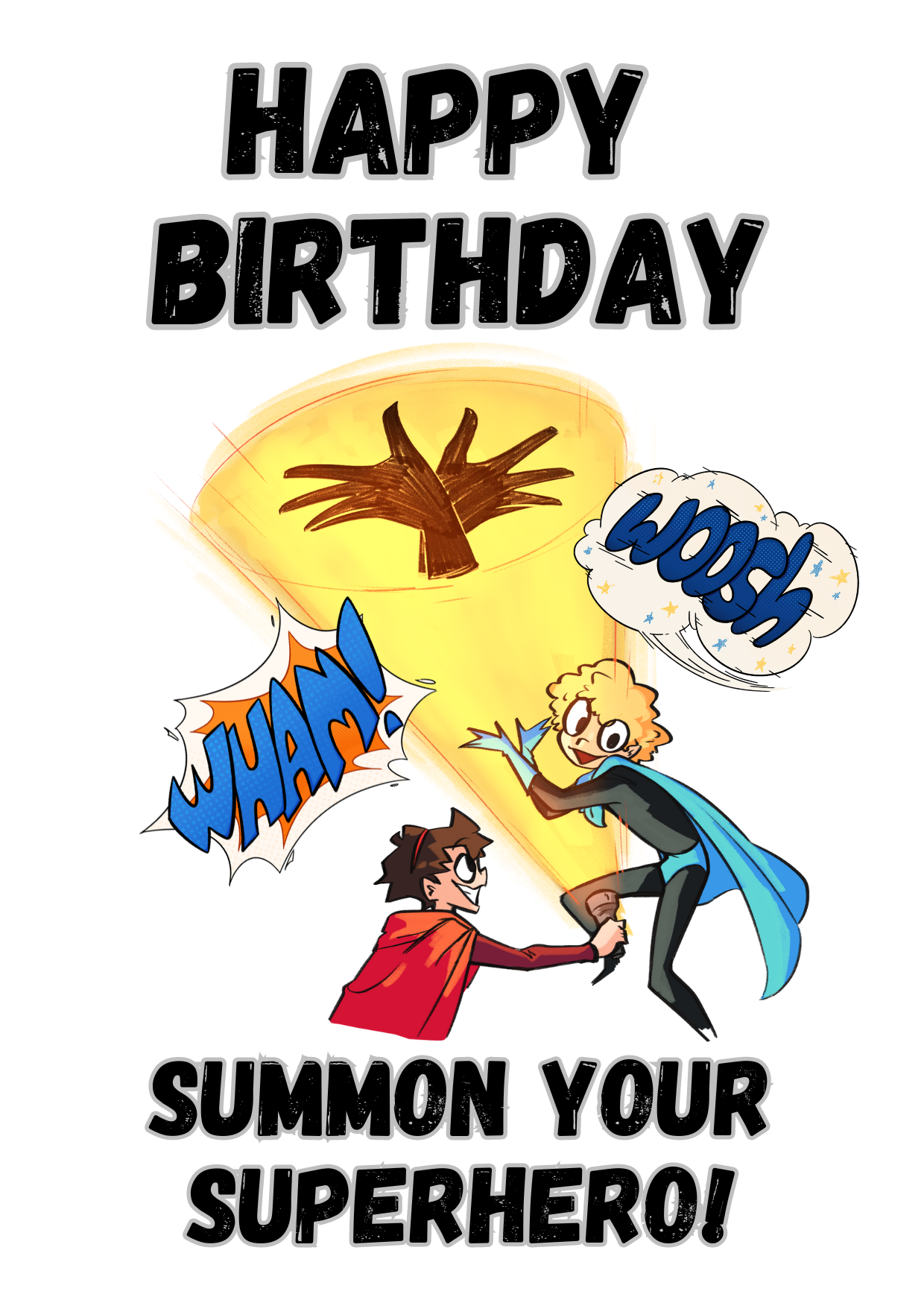 Little Heroes Kids Birthday Card for any Super Hero