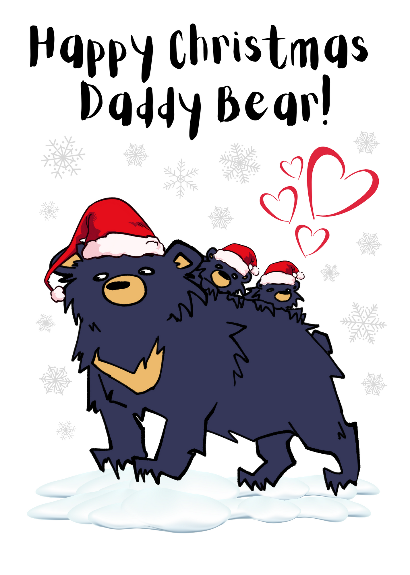 Cute Bear Christmas Card for Daddy