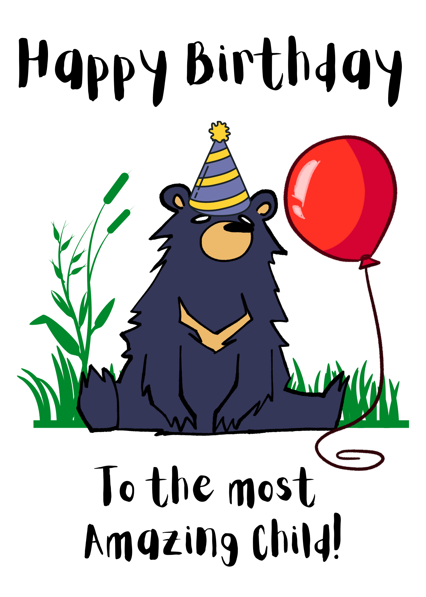 Happy Birthday to the most Amazing Child! Non-binary Greetings card for child from proud parent(s).