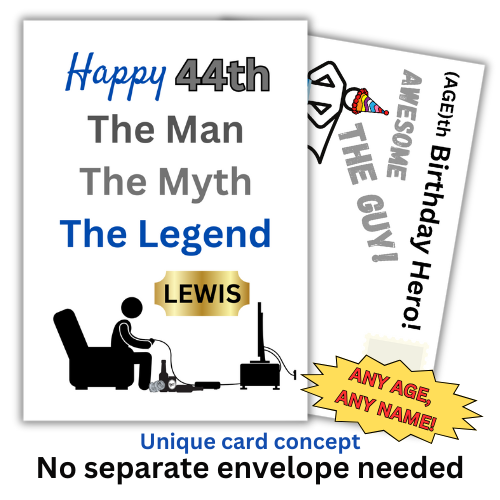 Personalised Any Name, Any Age Gaming Birthday Card for him