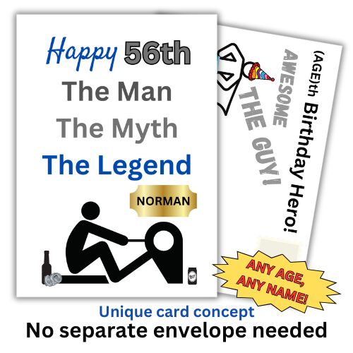 Personalised Any Name, Any Age Gym Lover Birthday Card for him