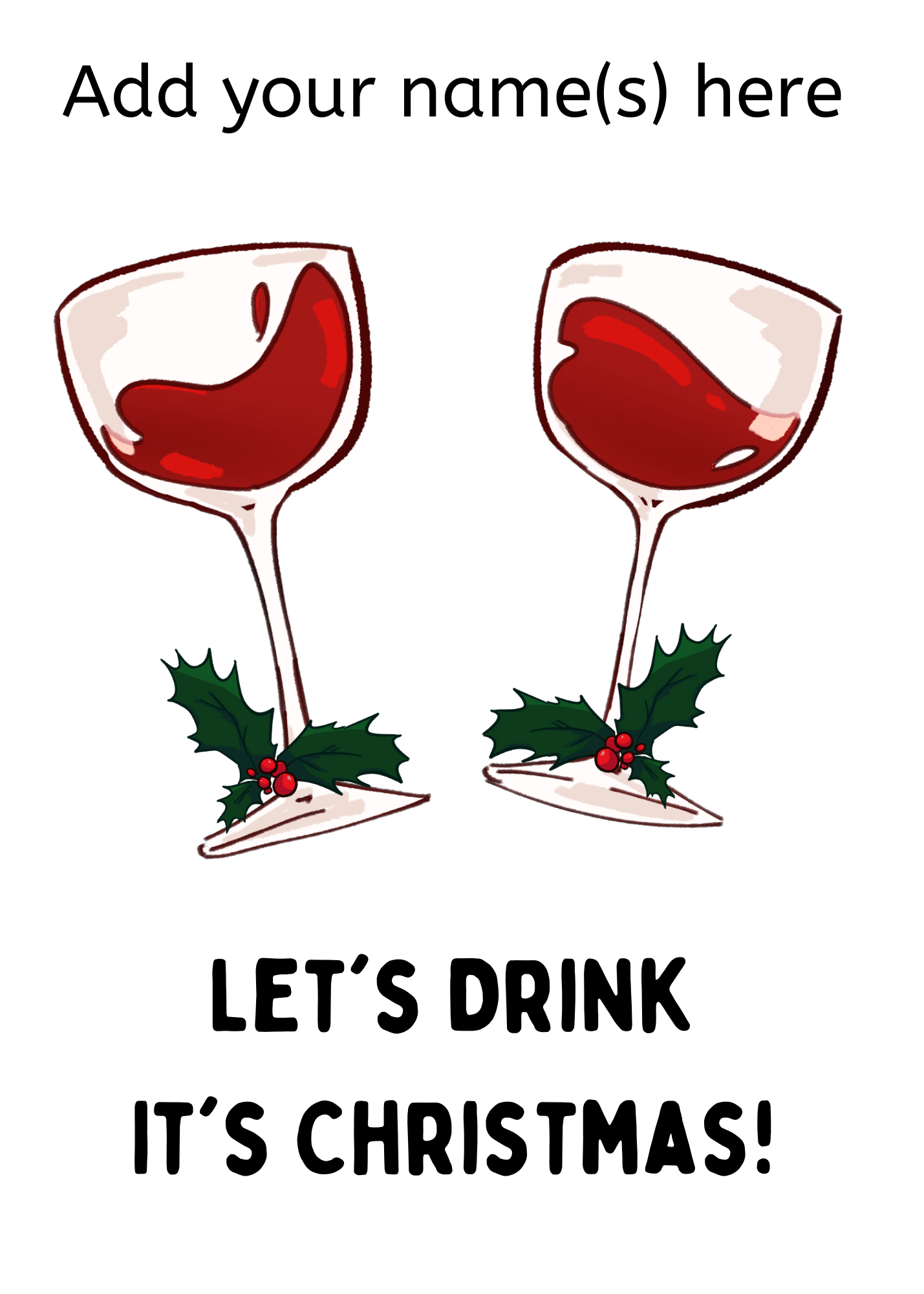 Personalised Christmas Card for drinking friends