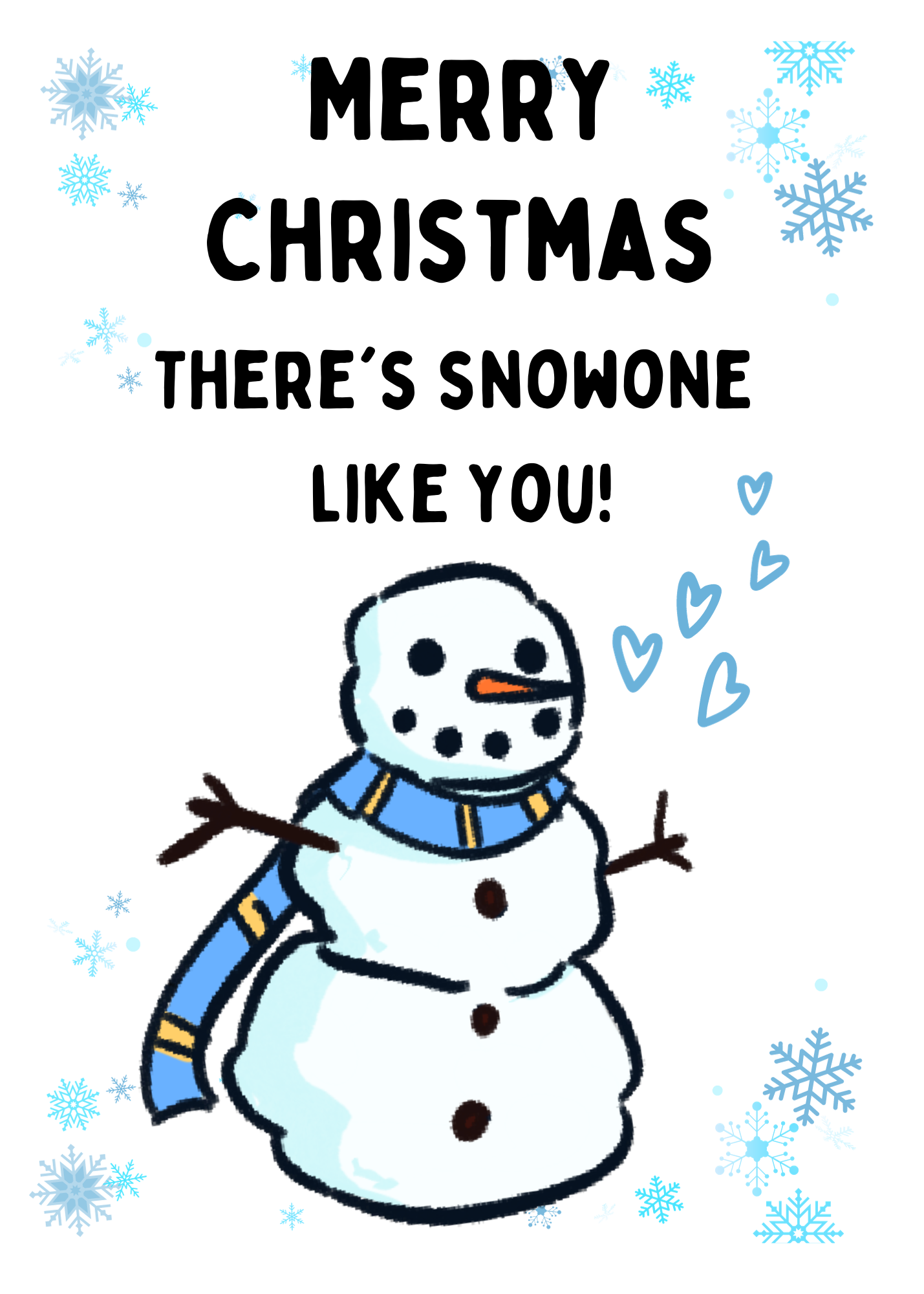 Snowman Christmas Card for the one you love