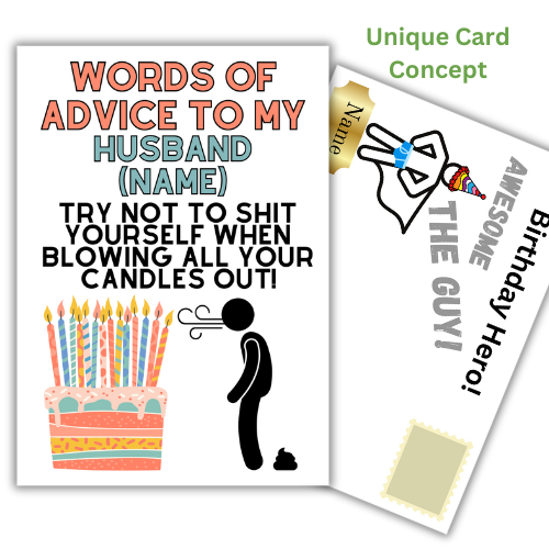 Personalised and Funny Birthday Card for Your Husband