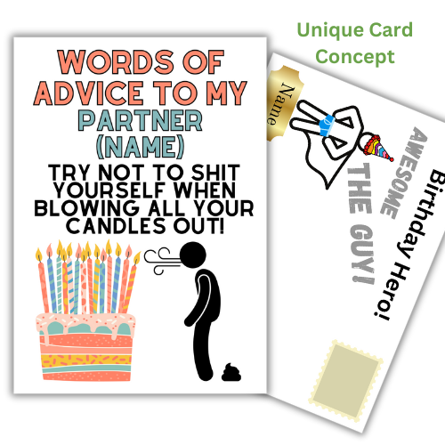 Personalised Cheeky Birthday Card for Partner
