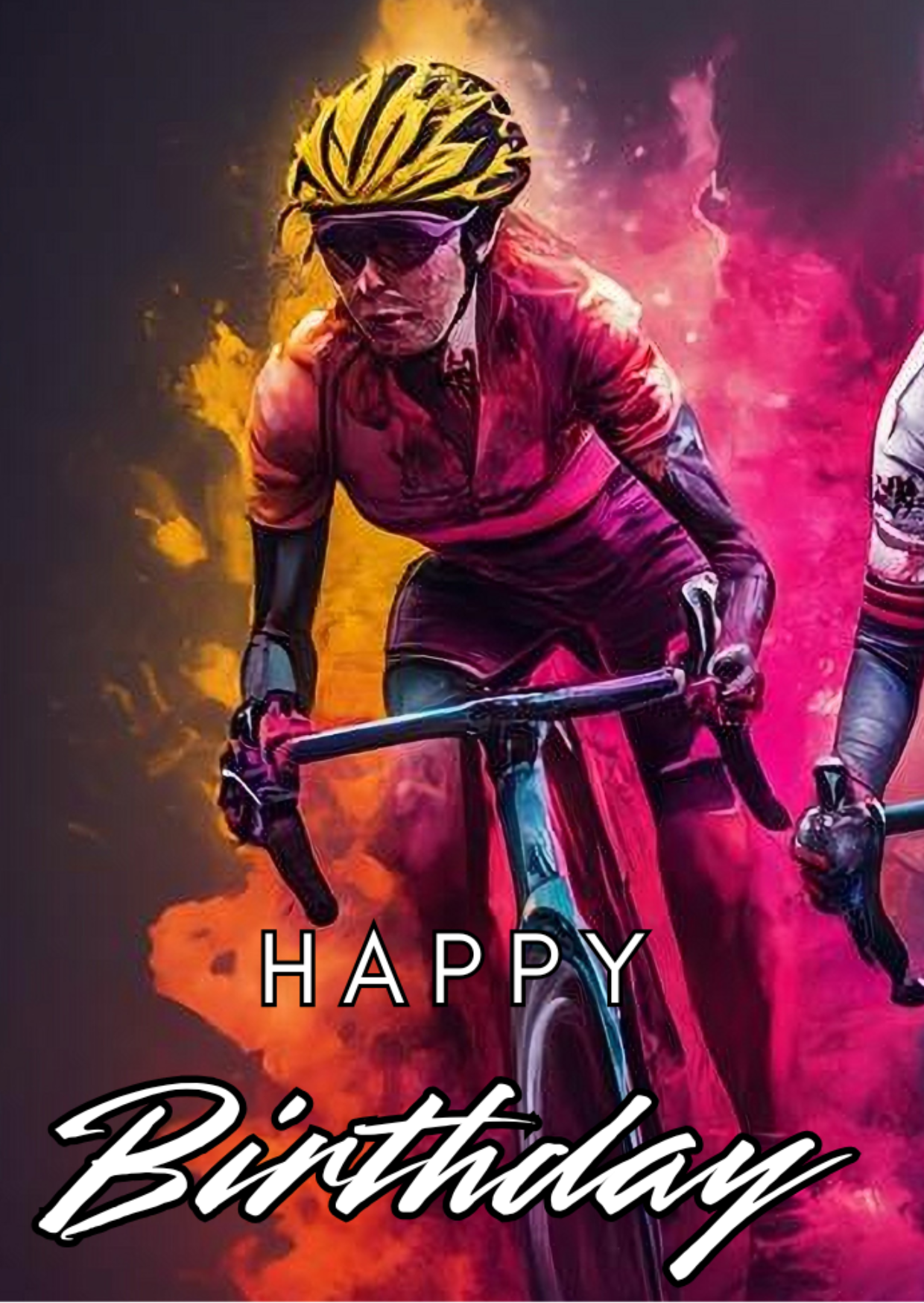 Female Cycling Birthday Card