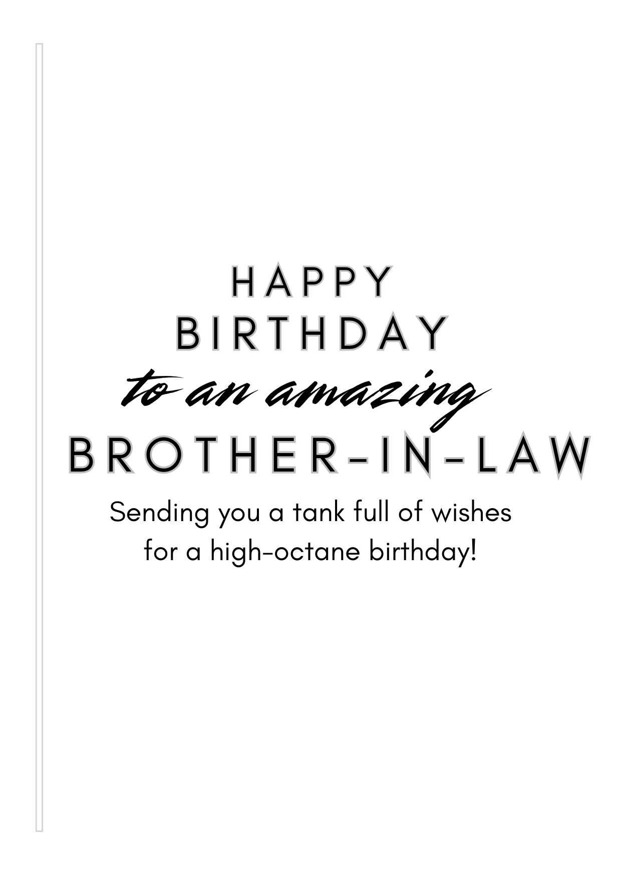 Happy Birthday card for an amazing brother-in-law with humorous text on a white background