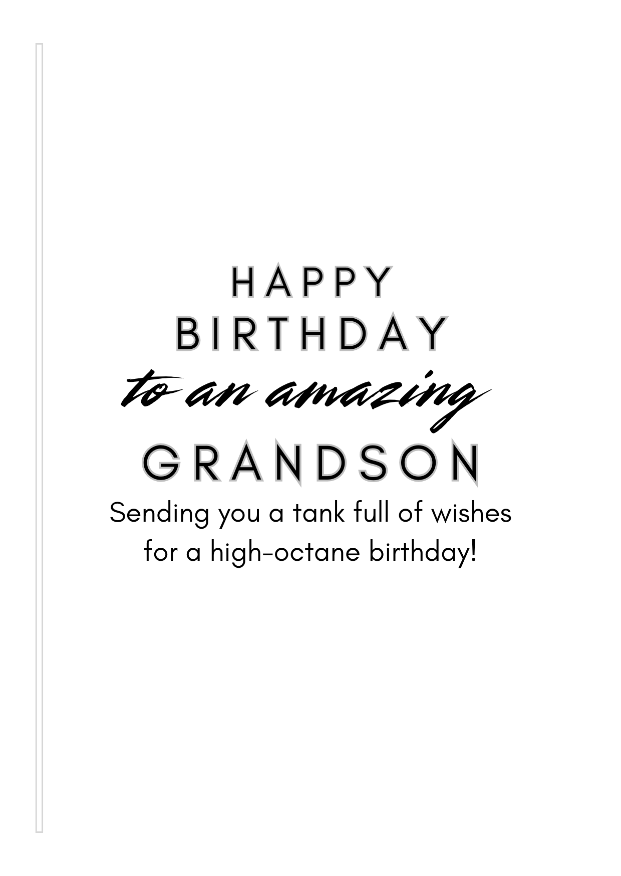 Happy Birthday card for an amazing grandson with a humorous message.