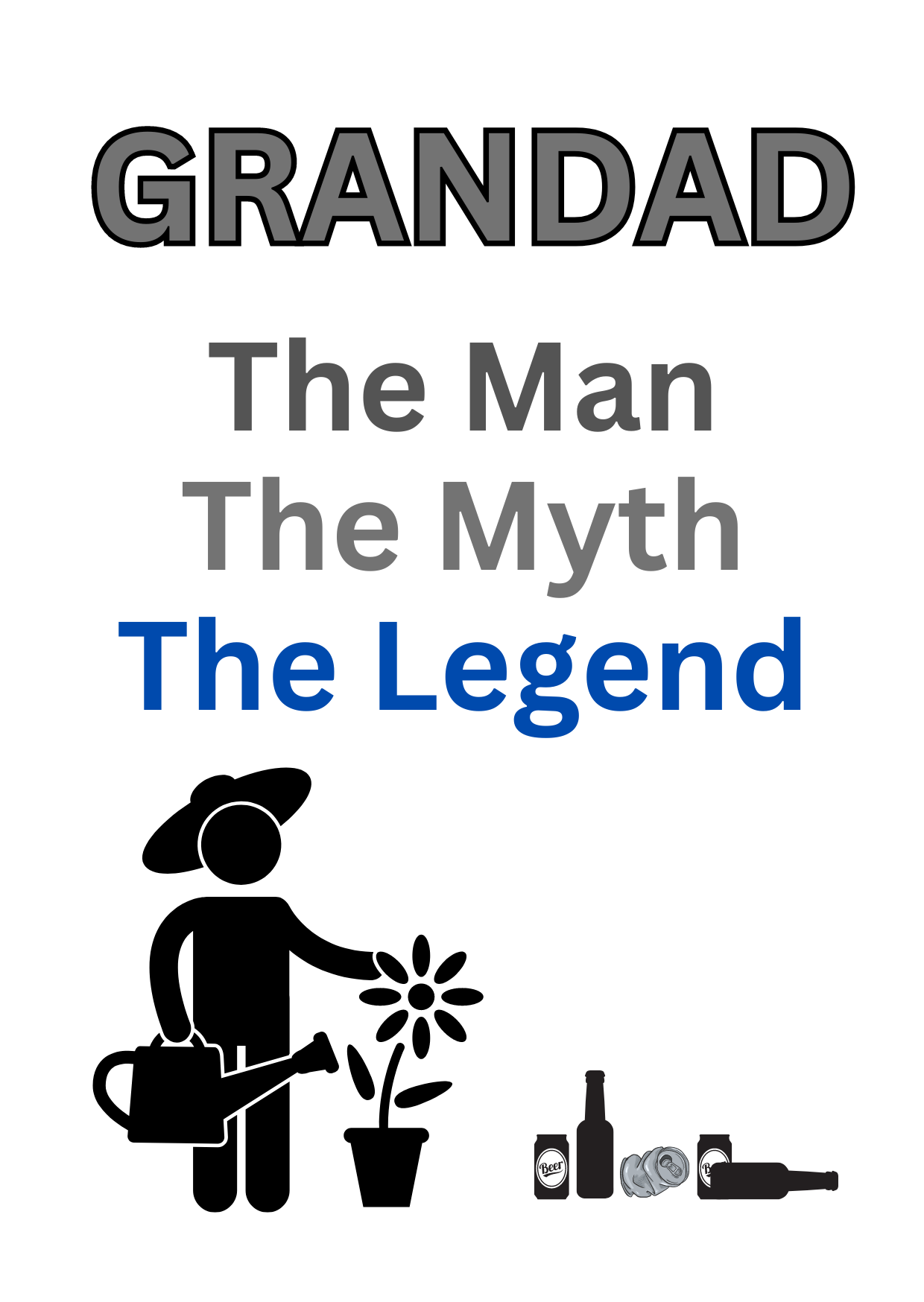 Personalised Funny Birthday Card for your Gardening Grandad