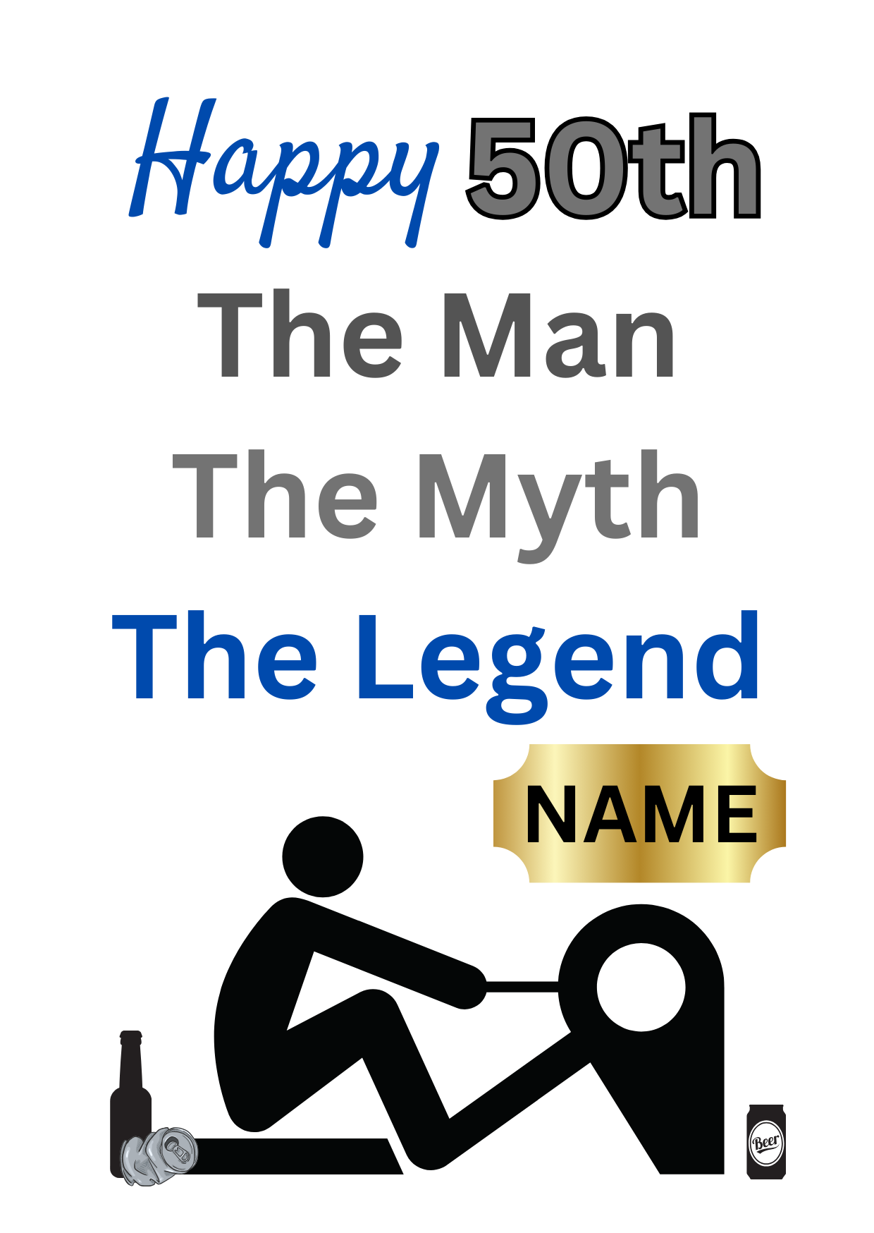 Personalised Any Name, Any Age Gym Lover Birthday Card for him