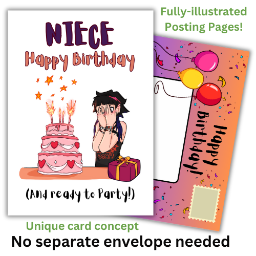 Niece Goth Girl Inappropriate Birthday Cake Card