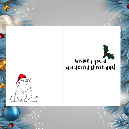 Personalised Cute Bear Christmas Carol Pun
