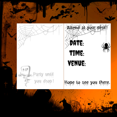 Set of 6 Halloween Party Invites