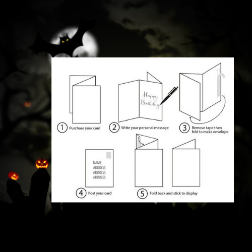 Instructions on how to fold and post Bare Cards