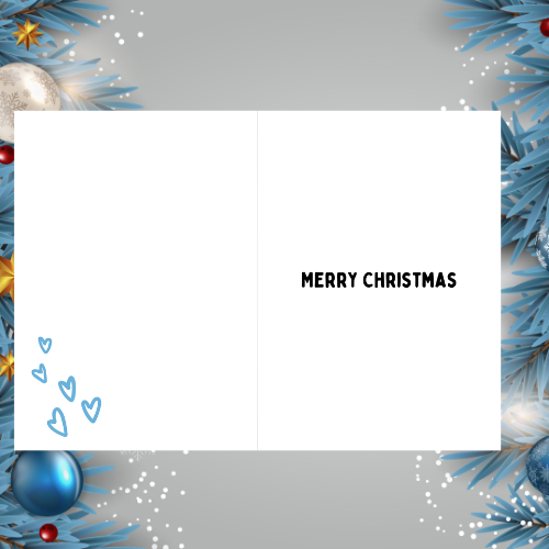 Personalised cute Snowman Christmas card For him