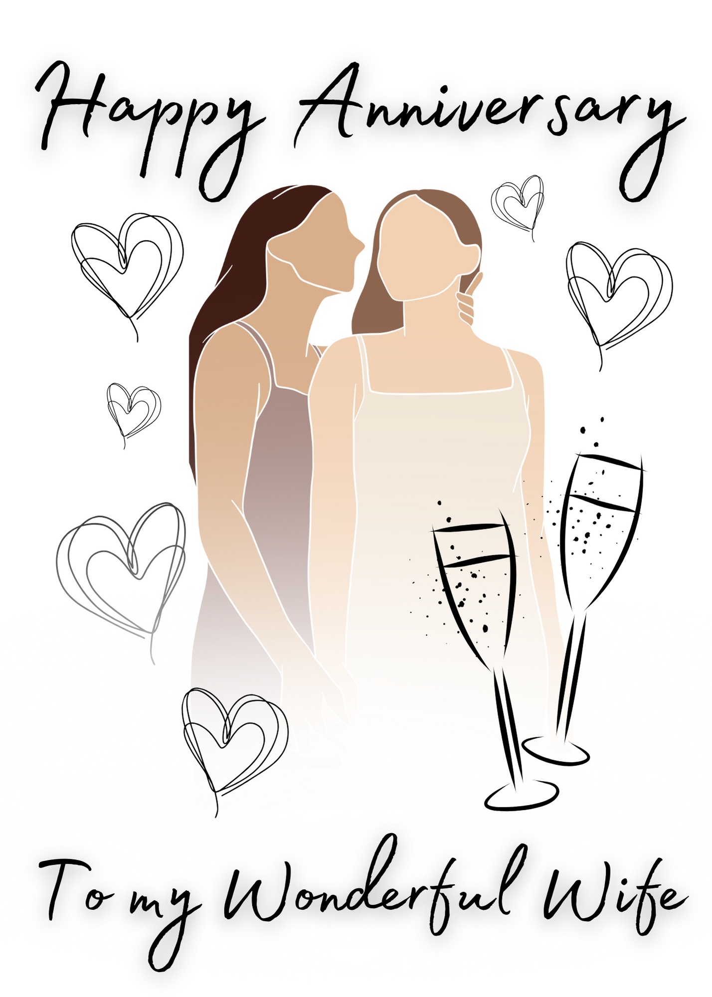 Lesbian Anniversary Card for Wife | LGBTQ+ Wife Anniversary Card | Mrs and Mrs Anniversary