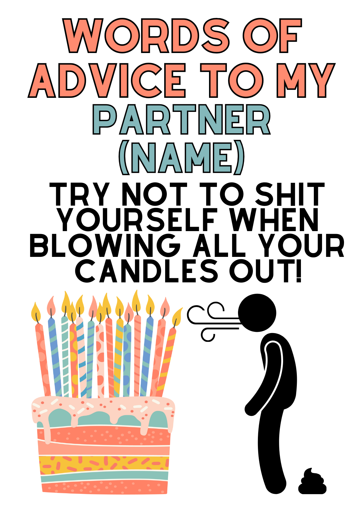 Personalised Cheeky Birthday Card for Partner
