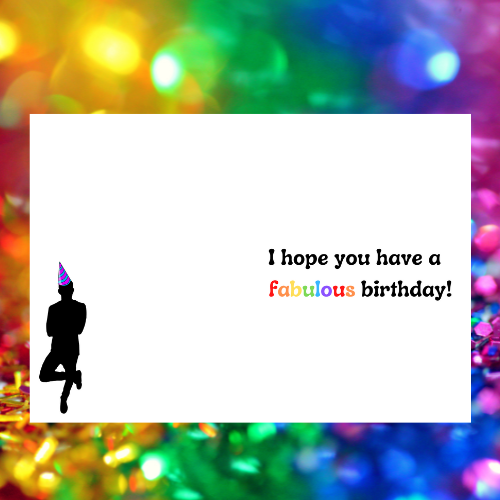 Inclusive Birthday card from Gay friend