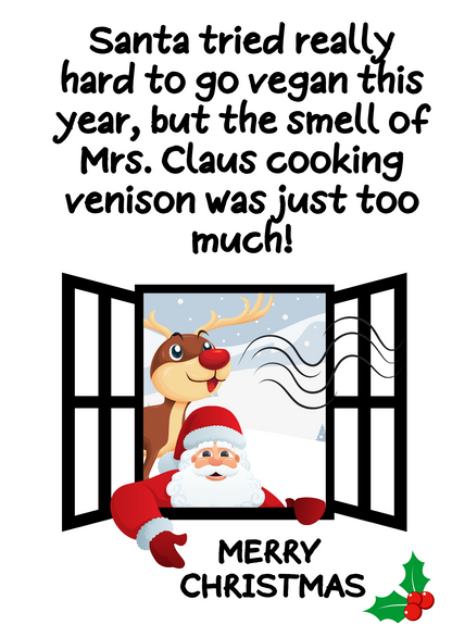 Santa's Going Vegan Funny Joke Christmas Card