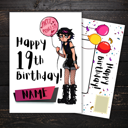 19th Birthday Card Personalised | Party Princess 19th Birthday |For Her