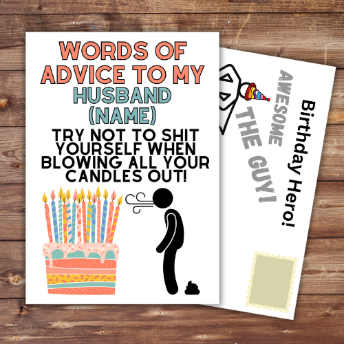 Personalised and Funny Birthday Card for Your Husband