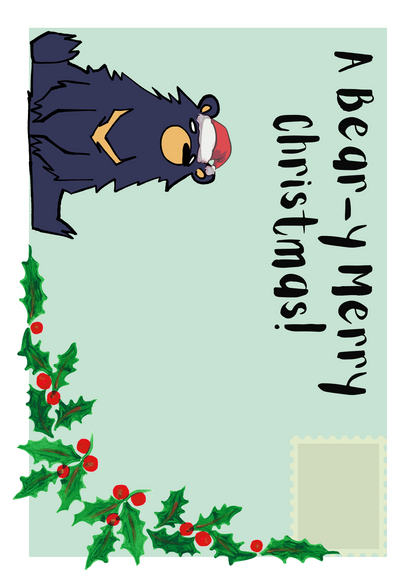 Cute Bear-y Christmas Card Pun