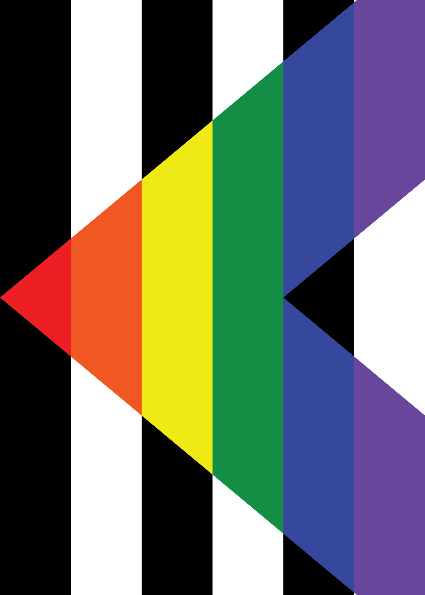 Back of Envelope Panel from Bare Cards Self-sealing LGBTQIA Greetings card featuring the Ally Flag