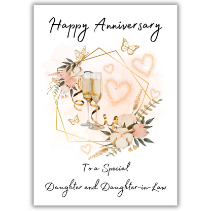 Daughter and Daughter-in-Law Champagne Anniversary Card | Special Anniversary Card for Lesbian Daughter and her Wife