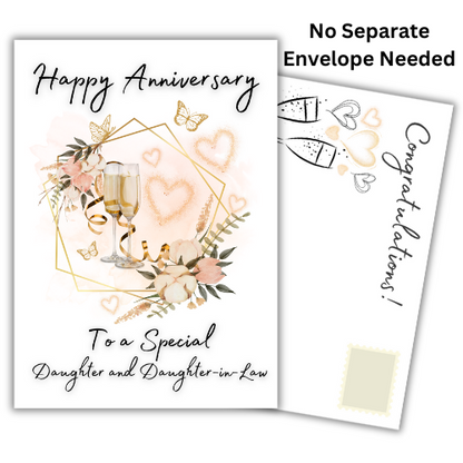 Daughter and Daughter-in-Law Champagne Anniversary Card | Special Anniversary Card for Lesbian Daughter and her Wife