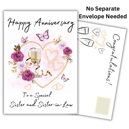 Sister and Sister-in-Law Champagne Anniversary Card