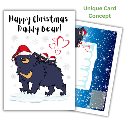 Cute Bear Christmas Card for Daddy