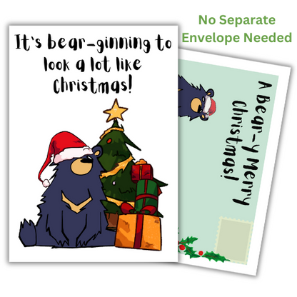 Cute Christmas Card  - It's Bear-ginning to Look a Lot Like Christmas