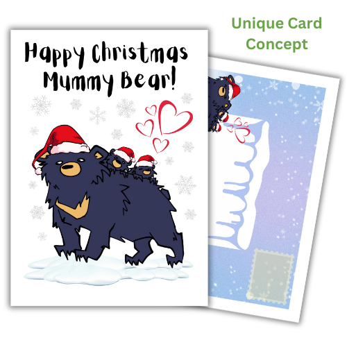 Cute Bear Christmas Card for Mummy