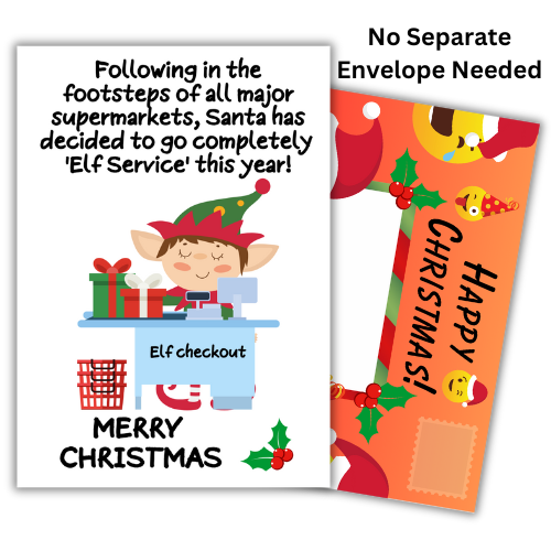 Elf Checkout Christmas Joke Card