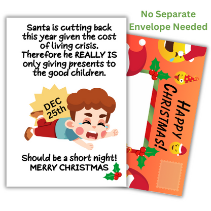 Naughty List Joke Christmas Card