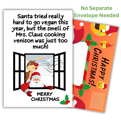 Santa's Going Vegan Funny Joke Christmas Card