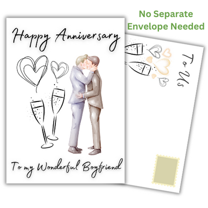 LGBTQIA Anniversary Card for Boyfriend