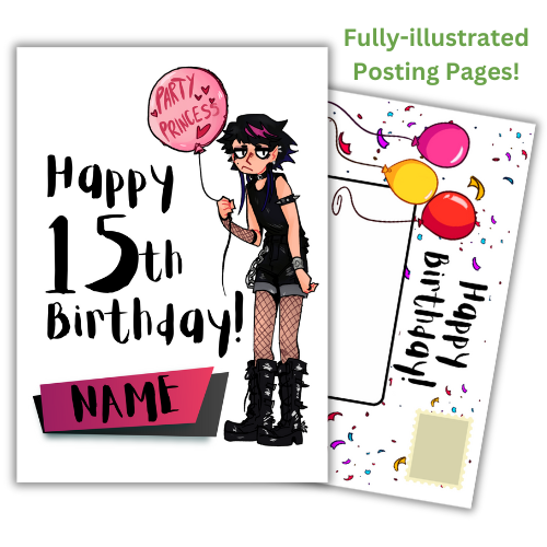 15th Birthday Card Personalised | Party Princess 15th Birthday |For Her