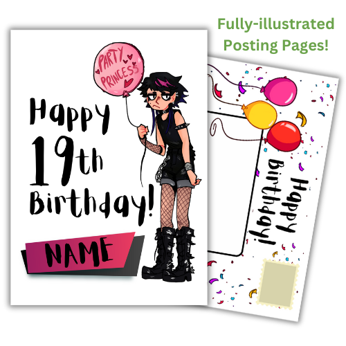 19th Birthday Card Personalised | Party Princess 19th Birthday |For Her