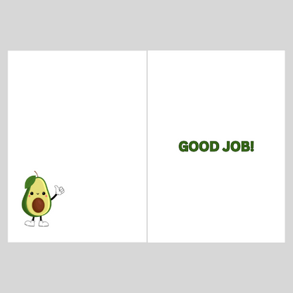 Funny Driving Test Congratulations Greetings Card with Avocado Pun